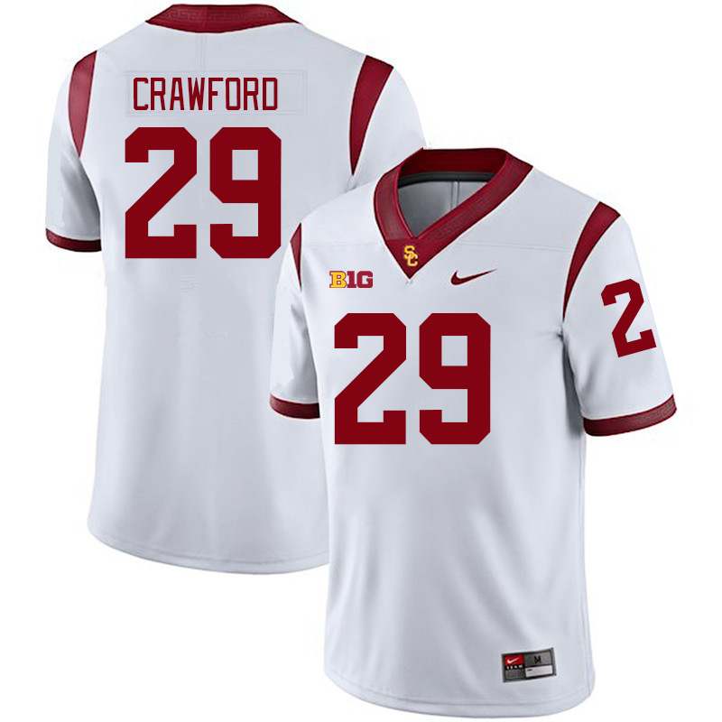 USC Trojans #29 Maliki Crawford Big 10 Conference College Football Jerseys Stitched Sale-White